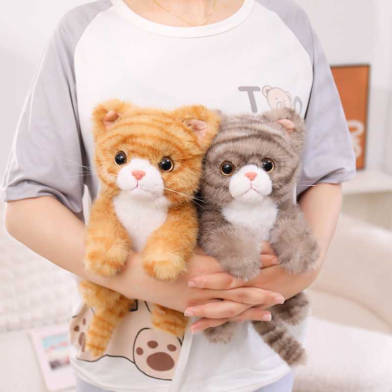 可爱仿真小猫咪公仔毛绒玩具橘色猫咪玩偶儿童安抚布娃娃生日礼物