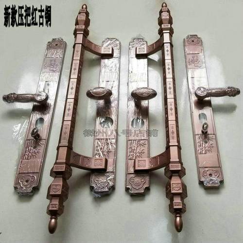 豪华防盗门把手锌合金大门锁别墅门锁对开门锁双开门通用型大拉手