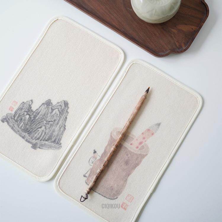 瓷器口-小号毛毡 臂搁毛毡 书画用具 文房 毕立伟文创 书法 文创