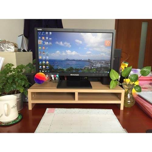 包邮液晶电脑显示器双层桌面增高托架底座支架键盘置物收纳木架子