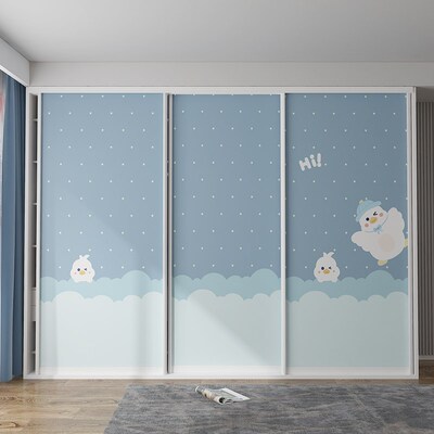 凯贝嘉儿童房推拉门纸翻新改造纸柜子柜门木门玻璃爱