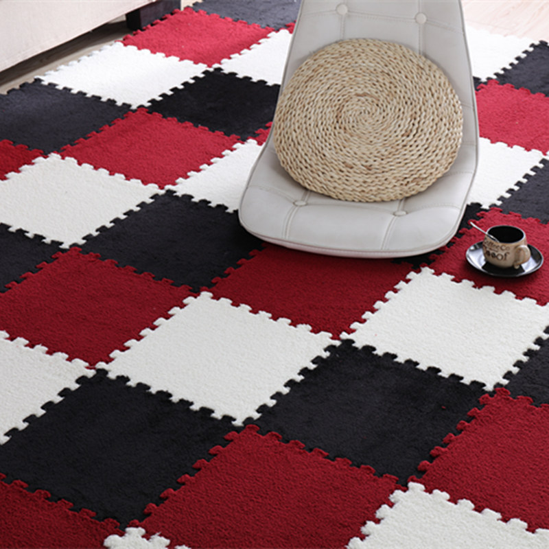 地毯卧室满铺爱民宿床边拼接方块绒面洗地垫少女大面积