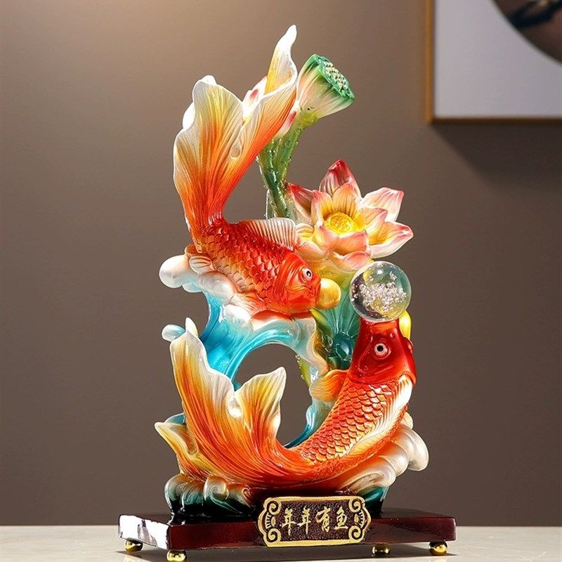 年年有余锦鲤鱼招财客厅家居酒柜乔迁新居办公室装饰如鱼得水,家居饰品,桌面摆件,淘宝优惠券,粉丝福利购,淘宝优惠卷