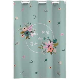 卫生间浴室窗帘防水半遮光免打孔儿童房安装卧室小窗口遮挡帘