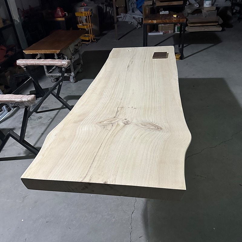整张实木板材定制茶桌大板松木餐桌台面整板茶台桌板办公长桌