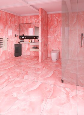 亮光粉紫色奢石大理石瓷砖别墅院会所大厅地砖背景墙