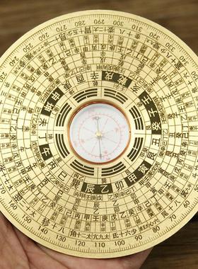 雕刻黄铜罗盘风水盘高精度初学者专业随身携带迷你袖珍小二寸三寸