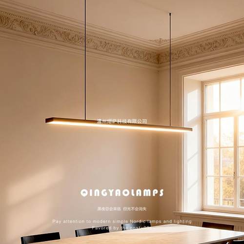餐厅吊灯2025年新款意式极简长条办公室简约现代餐桌吧台一字灯具