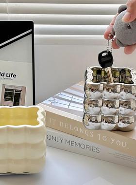 奶油风客厅棉花糖玄关钥匙收纳摆件入户进门口玄幻柜子锁匙装饰品