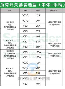 负荷开关套装VCF02C KCF1PZC+V1C 32A负荷隔离开关操作手柄