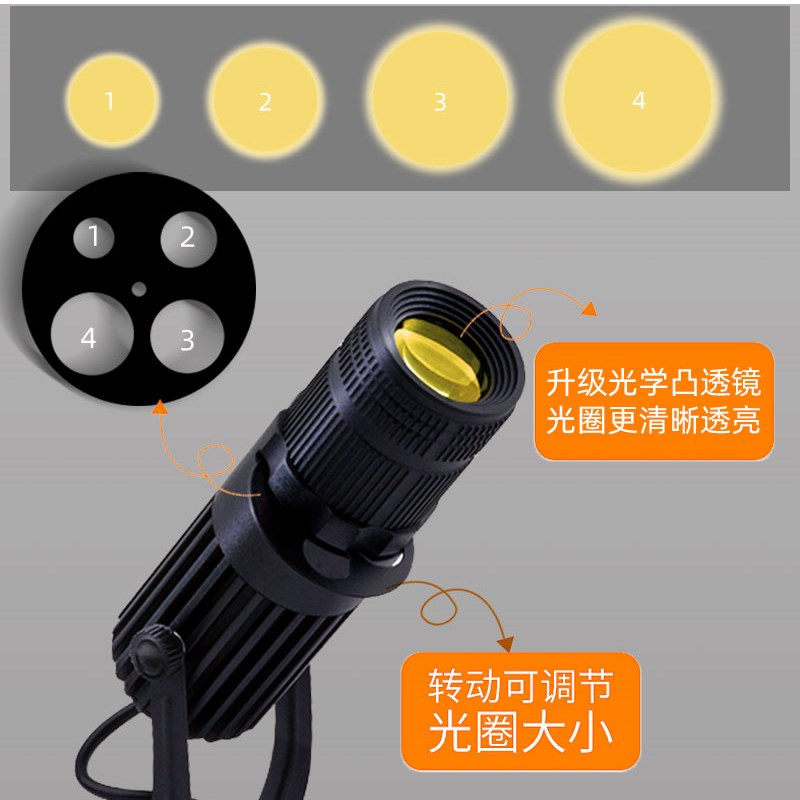 黑色led明装变焦射灯W5W7WW吸顶光圈氛围聚光灯酒吧KT调焦