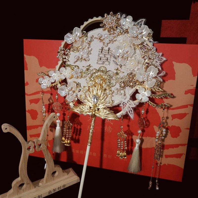 团扇结婚新娘di材料婚礼秀禾婚扇级手工扇子喜扇成品面,家居饰品,工艺扇/团扇/喜扇/折扇,淘宝优惠券,粉丝福利购,淘宝优惠卷