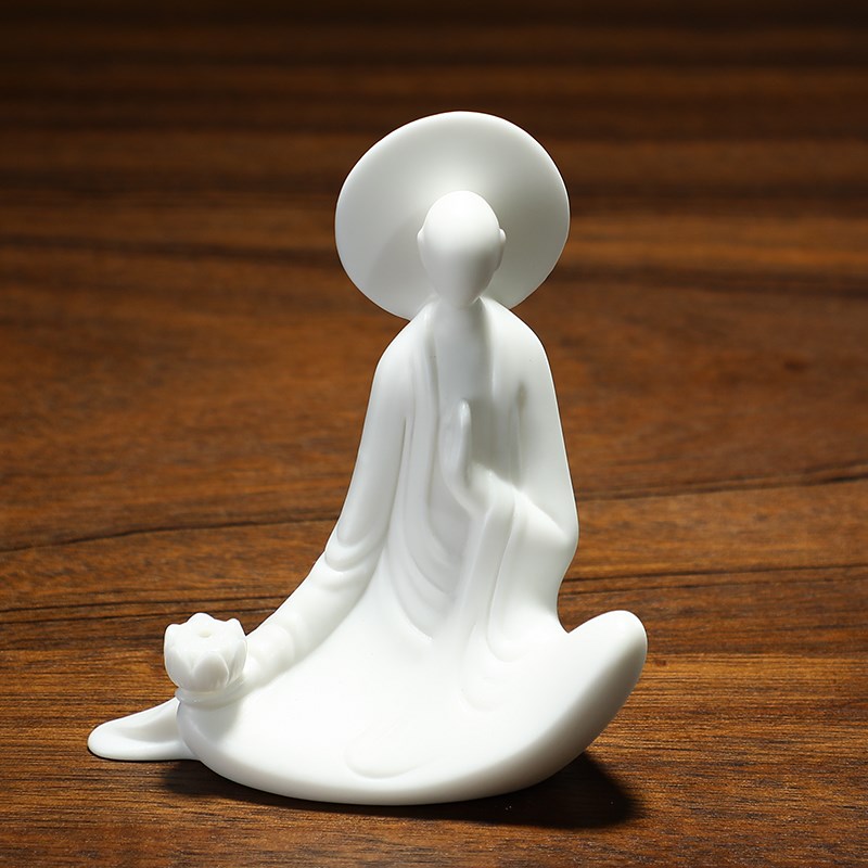 创意陶瓷人物摆件中式客厅书房办公室桌面装饰摆设品公司业礼品