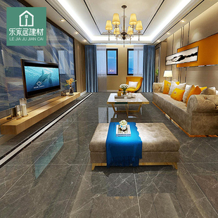 柔光客厅灰色瓷砖亮光通体大理石瓷砖鱼肚白客厅防滑地砖