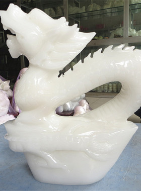 天然白玉龙手工动物桌面摆件现代家居客厅办公室玄关摆放朋友祝福