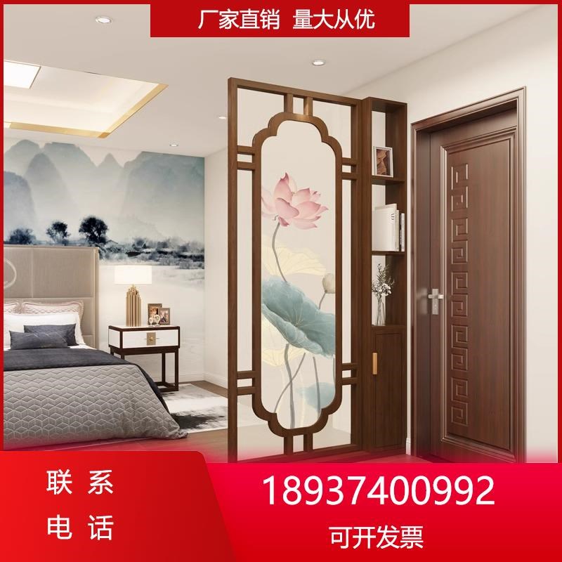 正对门中式实木置物l架隔断客厅202G4新款入户新玄关柜进门遮挡屏