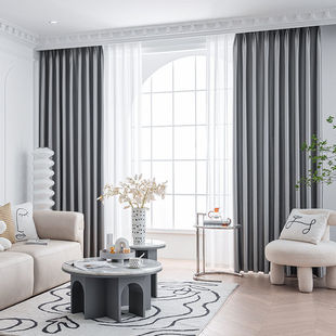 新款级全遮光黑贝尼布拉格窗帘卧室飘窗客厅阳台窗帘定制款