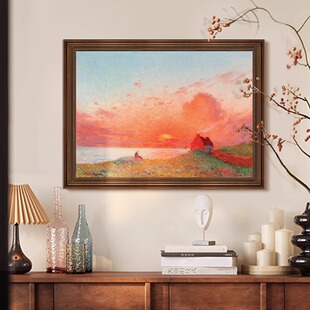 费迪南德客厅沙发背景墙装 中古风玄关柜挂画餐厅复古壁画 饰画美式