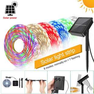 太阳能灯条led2835户外防水庭院装饰圣诞节日七彩太阳能发光灯带