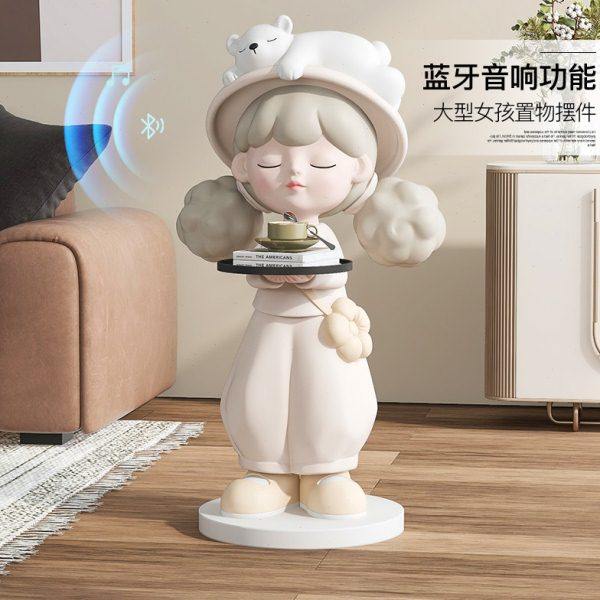 奶油风女孩大型客厅落地摆件家居饰品电视柜沙发旁边几乔迁新居,家居饰品,落地摆件,淘宝优惠券,粉丝福利购,淘宝优惠卷