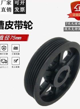电梯门机6槽皮带轮电机75内15从动轮多楔带轮6PJ457 配件适用展鹏
