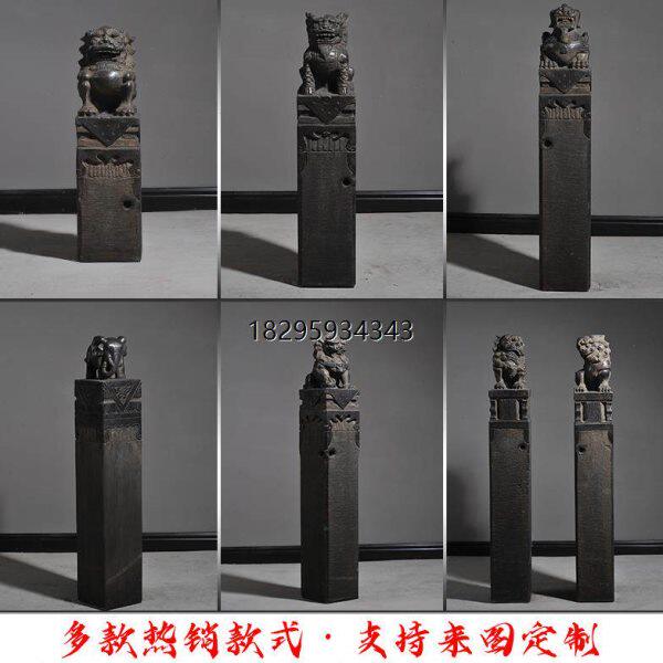 石雕拴马桩青石仿古做旧石狮子貔貅拴马石庭院室内装饰件栓马柱