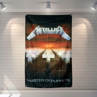 METALLICA 金属乐队摇滚酒吧墙面装饰挂旗挂布 工作室房间墙装饰