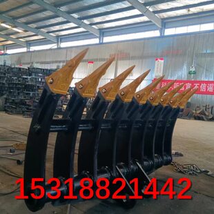 75挖掘机翻地耙子多齿搂垃圾松土耙子60挖机松土神器翻地耙子重工