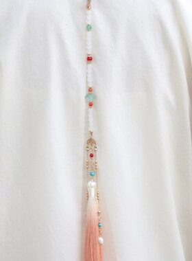 长背云流苏古风汉服旗袍软璎珞后压流苏超仙长流苏发饰衣服装饰品