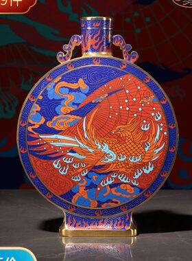 太铜 铜摆件《太铜朱雀瓶（景泰蓝）》限量99件 艺术品礼品摆件
