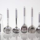 样板间软装 厨房家居整体橱柜台面摆设现代简约摆件不锈钢铲具套装