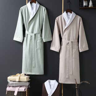 康乃馨canasin五星级酒店浴袍女春秋双层居家服四季浴衣长款睡袍