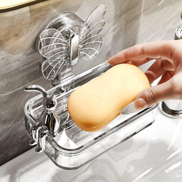 轻奢吸盘肥皂盒浴室沥水免打孔壁挂式卫生间阳台香皂盒收纳置物架,家庭/个人清洁工具,皂盒,淘宝优惠券,粉丝福利购,淘宝优惠卷