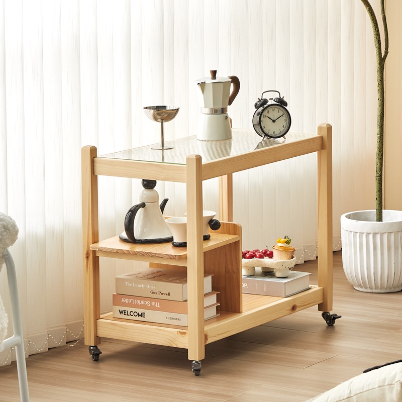 实木沙发边几g角几家用小茶几可移动桌子床头侧边柜简易推车置物