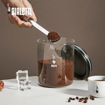 比乐蒂咖啡粉咖啡豆密封罐保鲜高硼硅玻璃带勺储物罐便携