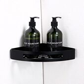 黑色304不锈钢单层三角篮卫生间转角架收纳壁挂淋浴房置物五金件