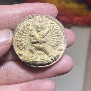 描金彩绘大威德老擦擦 无嘎乌盒