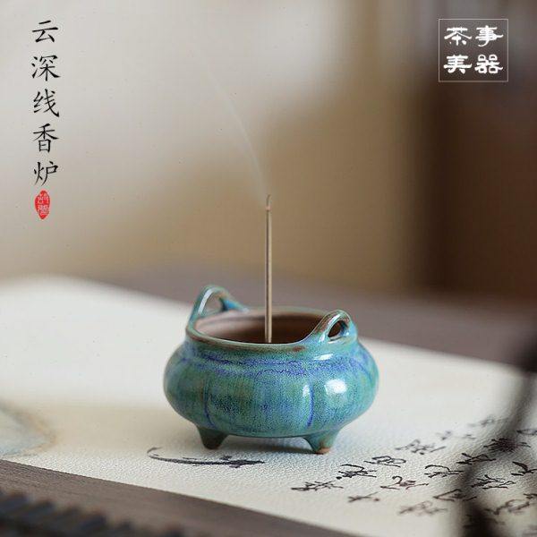 陶瓷香炉袖珍迷你线香炉家用室内檀香炉小号香薰炉香插香底座焚香,家居饰品,香薰炉,淘宝优惠券,粉丝福利购,淘宝优惠卷