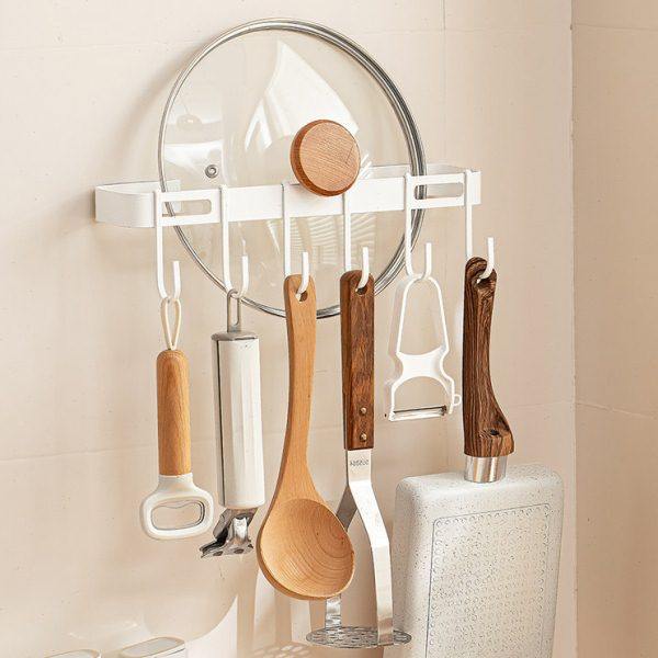 厨房挂钩免打孔挂杆壁挂排钩可移动厨具置物架锅铲勺子墙上锅盖架,厨房/烹饪用具,厨房墙壁置物架/厨房墙壁挂架,淘宝优惠券,粉丝福利购,淘宝优惠卷