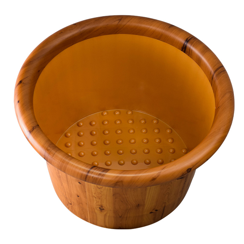 塑料泡脚桶加厚足浴桶牛津桶仿木纹家用非木质R大号双人足疗洗脚