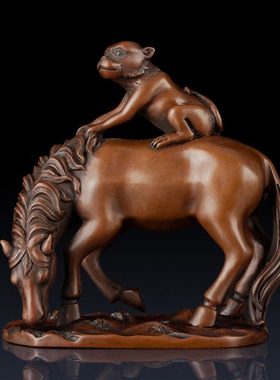 紫铜马上封侯家居饰品马上封侯工艺品铜办公室装饰品摆设马礼品