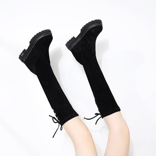 靴子女中筒靴高跟2021新款秋冬厚底内增高小个子过膝长靴女不过膝