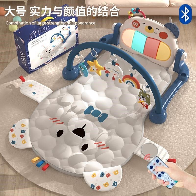 婴儿脚踏钢琴健身架器新生s幼儿宝宝0-3三四个月3V音乐益智脚蹬玩