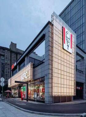 潘通185C红色磨砂半透明PC波浪瓦幕墙阳光板立面装饰波纹板隔断墙