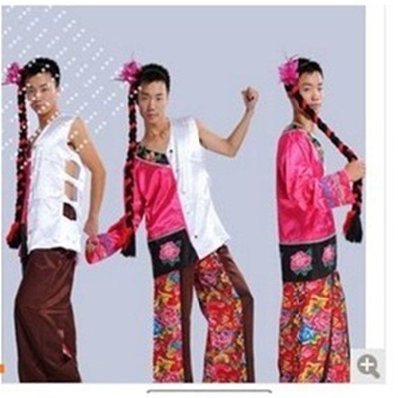 纤夫的爱舞蹈服装双面人阴阳人雌雄同体搞笑半男半女反串表演服