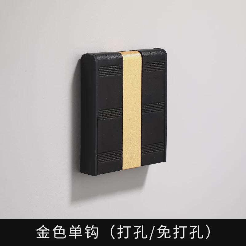 黑色排钩隐形 免打孔门后钩 浴室毛巾挂钩 玄关折叠大衣新款