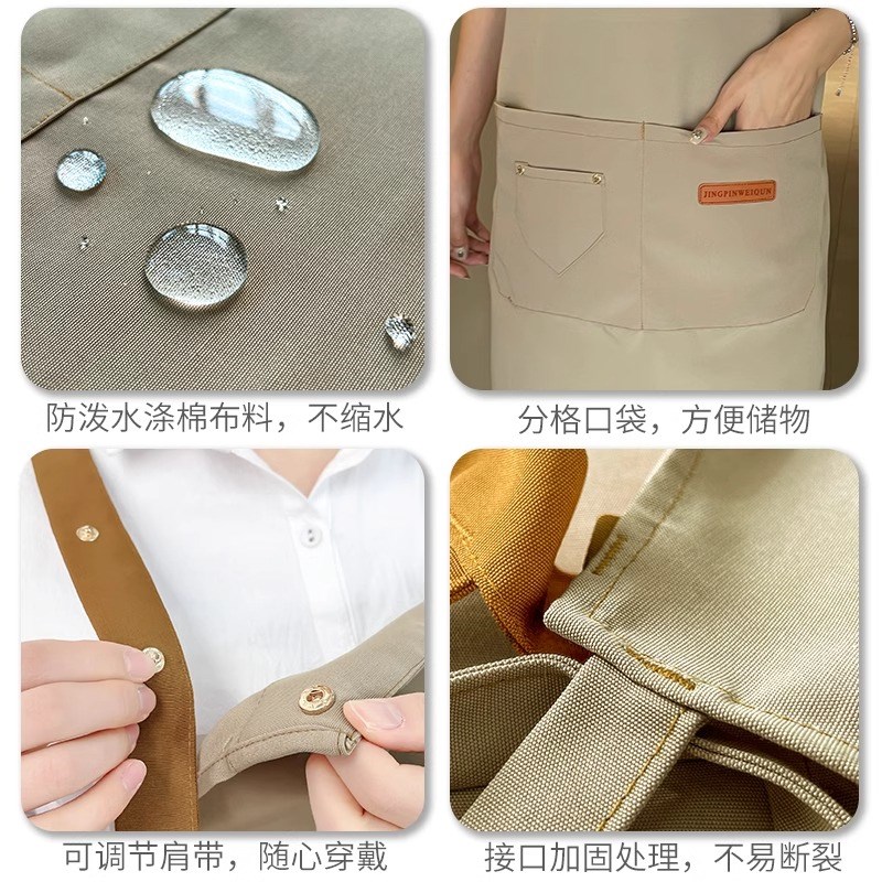 围裙新款厨房家用防水防油烘焙工作服女做饭餐饮围腰定制logo
