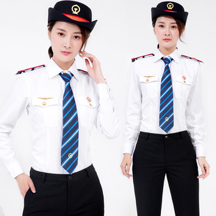 春秋铁路新制服衬衫动车工作服女士铁路制服女高铁乘务员职业衬衣