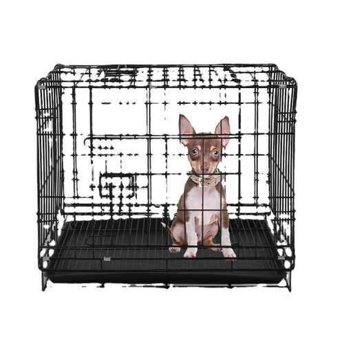 现货宠物笼狗笼子小型犬加粗泰迪折叠狗笼带厕所狗窝室内猫兔笼独