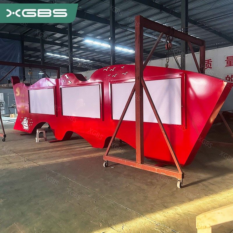 户外不锈钢宣传栏红色公告栏公示栏价值观挂墙校园文化烤漆广告牌